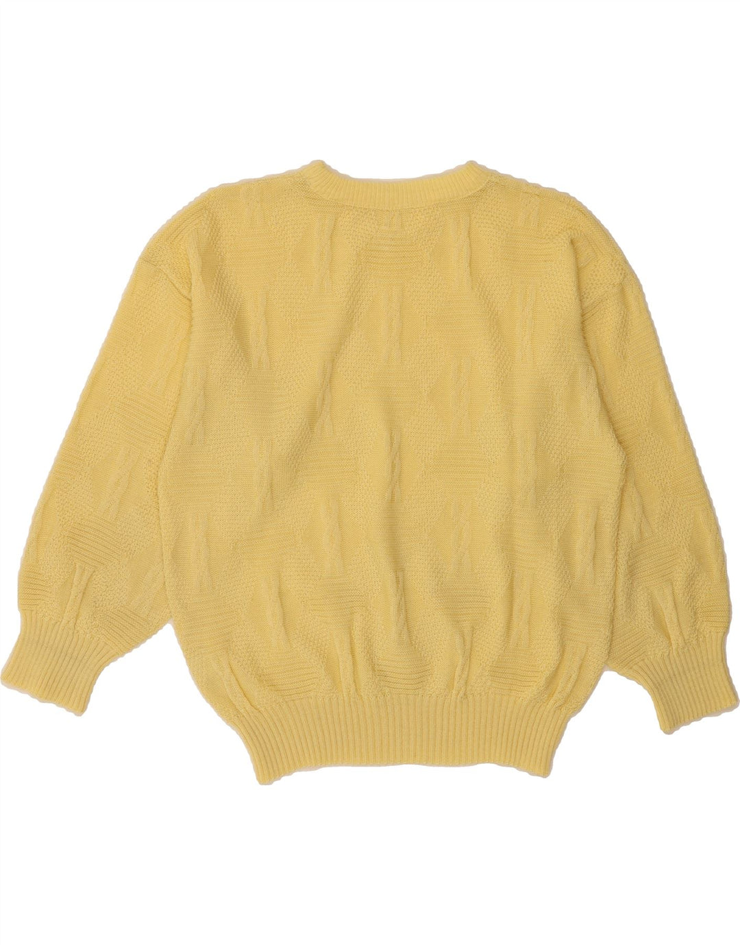 VINTAGE Womens Crew Neck Jumper Sweater UK 14 Medium Yellow Vintage Vintage and Second-Hand Vintage from Messina Hembry 