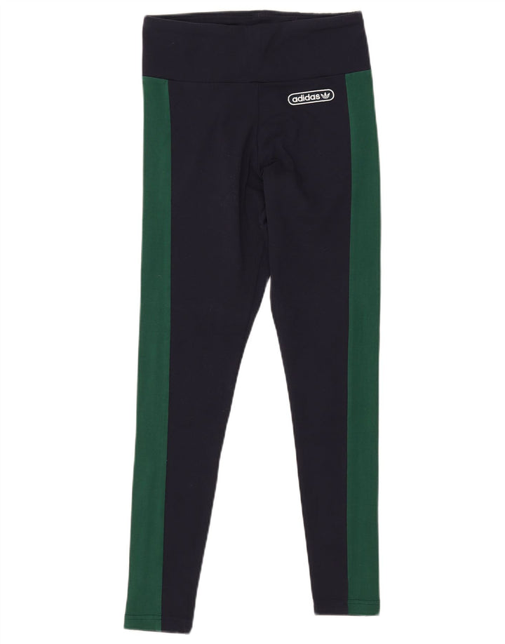 Leggings pentru femei ADIDAS UK 12, mediu bleumarin, bumbac color bloc