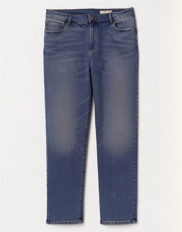 Marks & Spencer Blugi Mom Tapered pentru femei UK 16 Large W32 L26 Blue