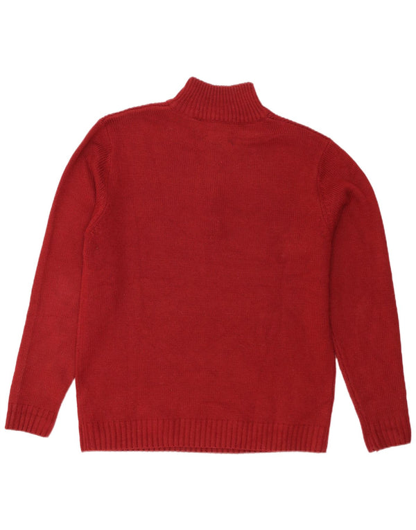 Pulover pentru bărbați Pierre Cardin, cu fermoar și gât, XL, roșu acrilic