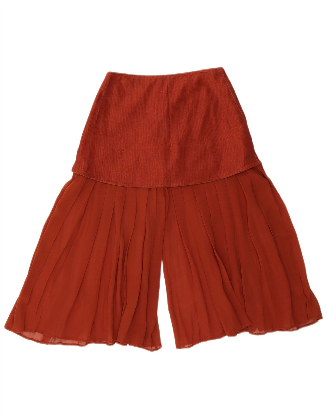 Gianni Versace Pantaloni cullotes pentru femei IT 42 Medium W24 L16 Orange Silk
