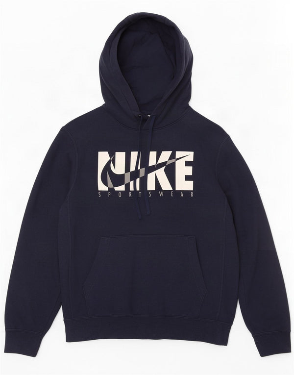 Pulover Nike pentru bărbați cu glugă grafică, mic, albastru, bumbac