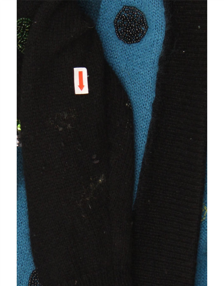 TOPLIKE Pulover cardigan cu paragate supradimensionat pentru femei EU 40 Albastru mediu