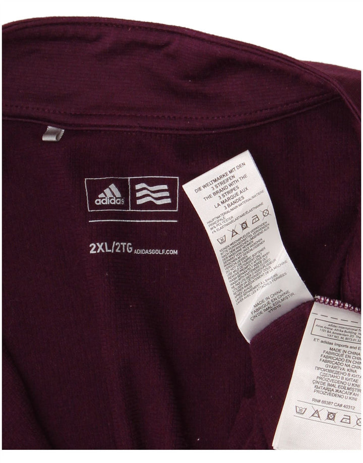 Trening pentru bărbați Adidas, cu fermoar și gât, cu pulover, 2XL, poliester violet