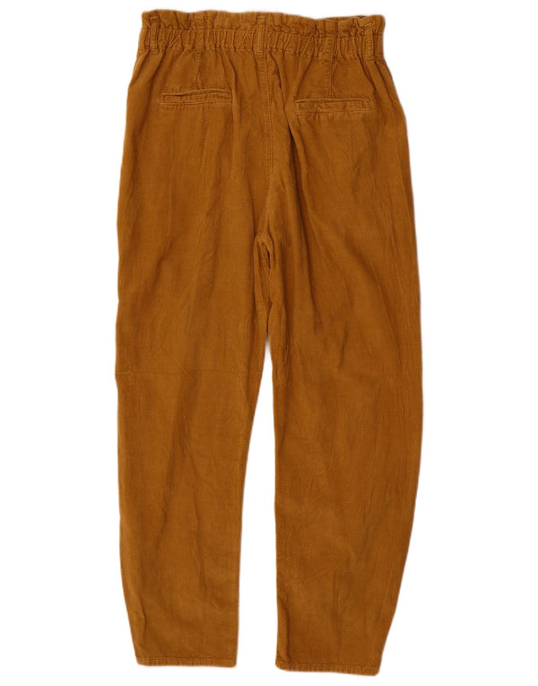Pantaloni drepti din velur cu talie înaltă pentru femei Zara EU 36 XS W26 L25 Bej