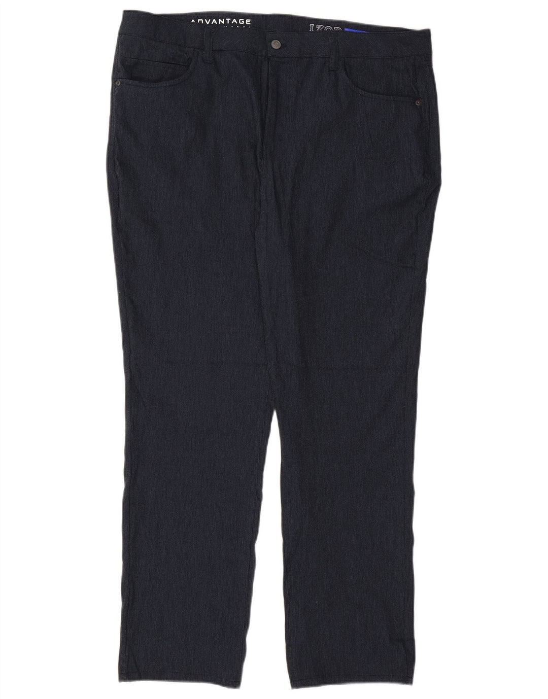 IZOD Mens Straight Casual Trousers W40 L30 Navy Blue Rayon Vintage Izod and Second-Hand Izod from Messina Hembry 