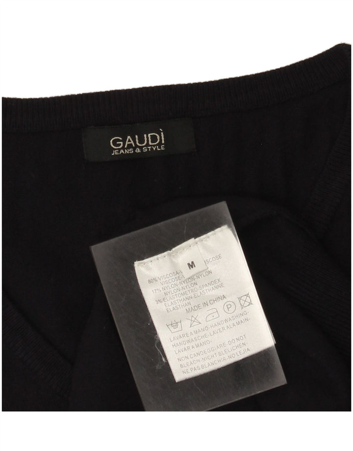 Pulover Gaudi pentru femei cu decolteu în V UK 14 Medium Bleumarin Viscoză