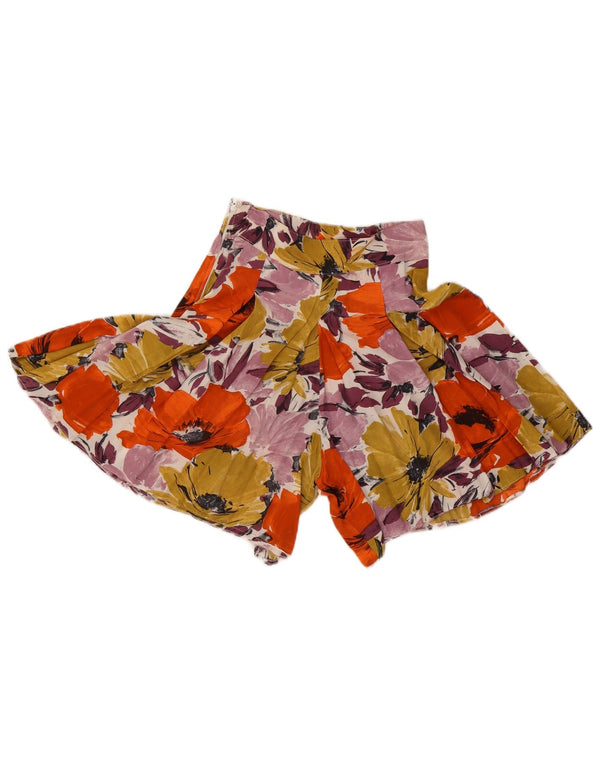 Vintage Pantaloni scurți largi pentru femei cu talie înaltă XS W25 Multicolor Floral