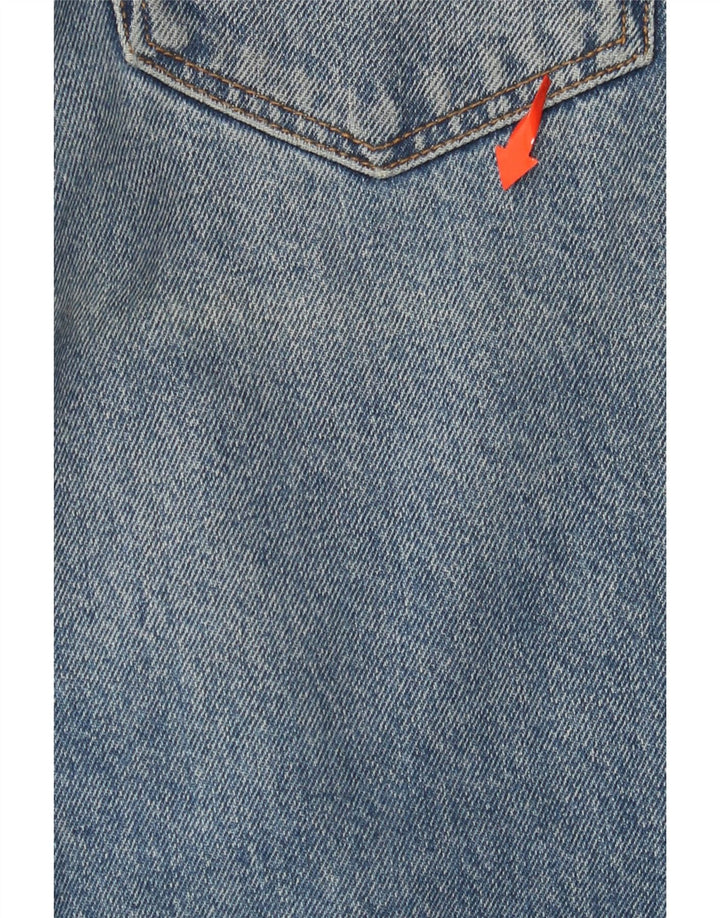 Blugi de damă ZARA cu picior largi, crop, învechiți, EU 40 Medium W30 L25 Albastru