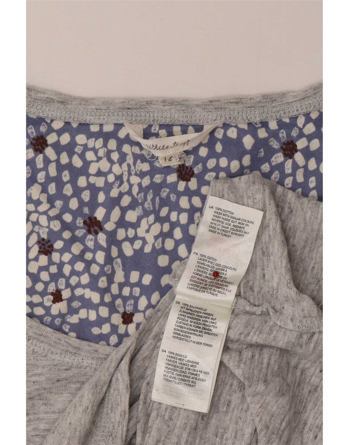 White Stuff Top pentru femei cu mânecă lungă UK 12 Medium Grey Flecked
