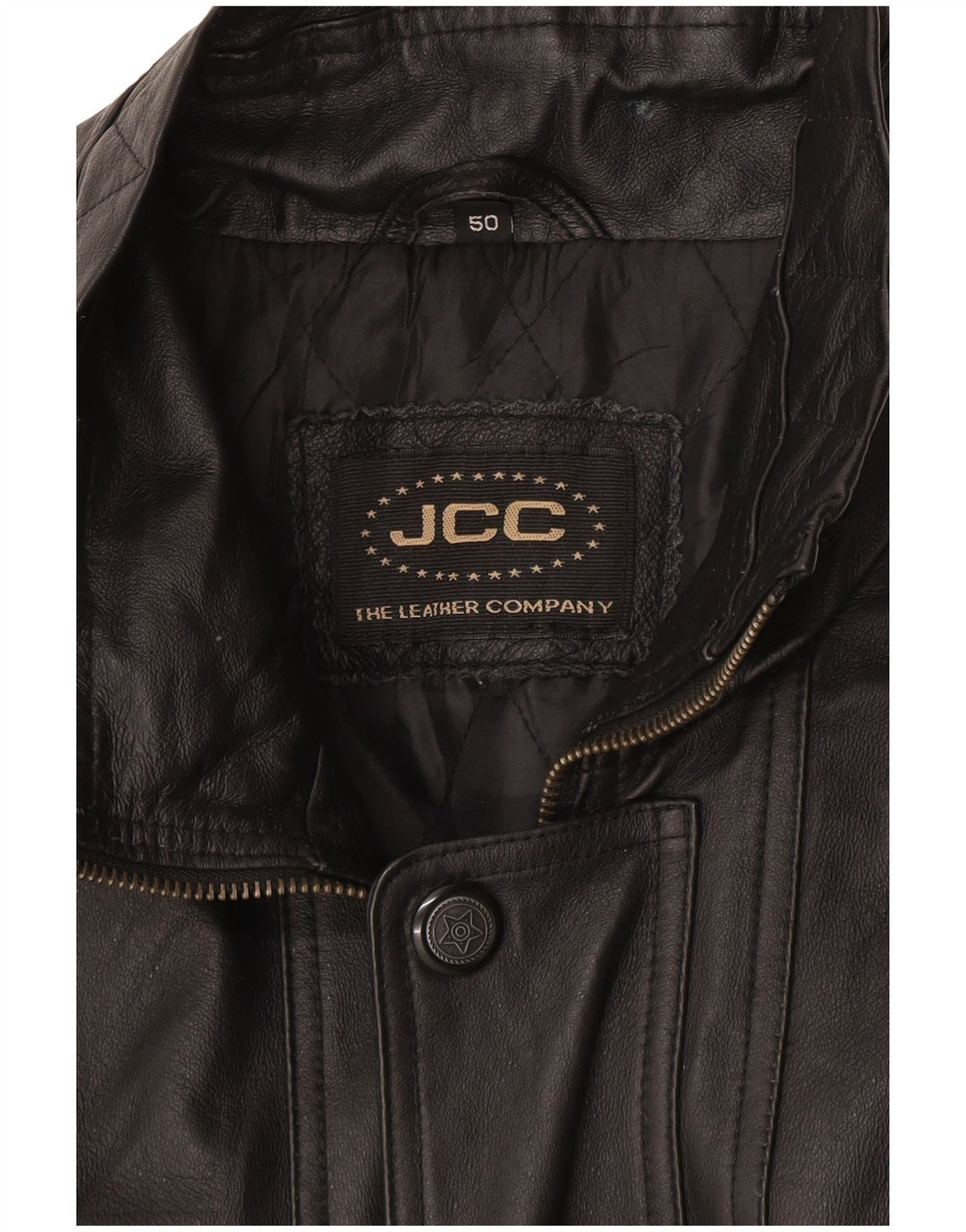Jachetă de piele pentru bărbați JCC IT 50, mare, neagră