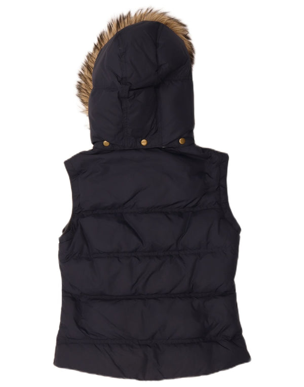 Gilet căptușit cu glugă Joules pentru femei UK 8 Small Bleumarin