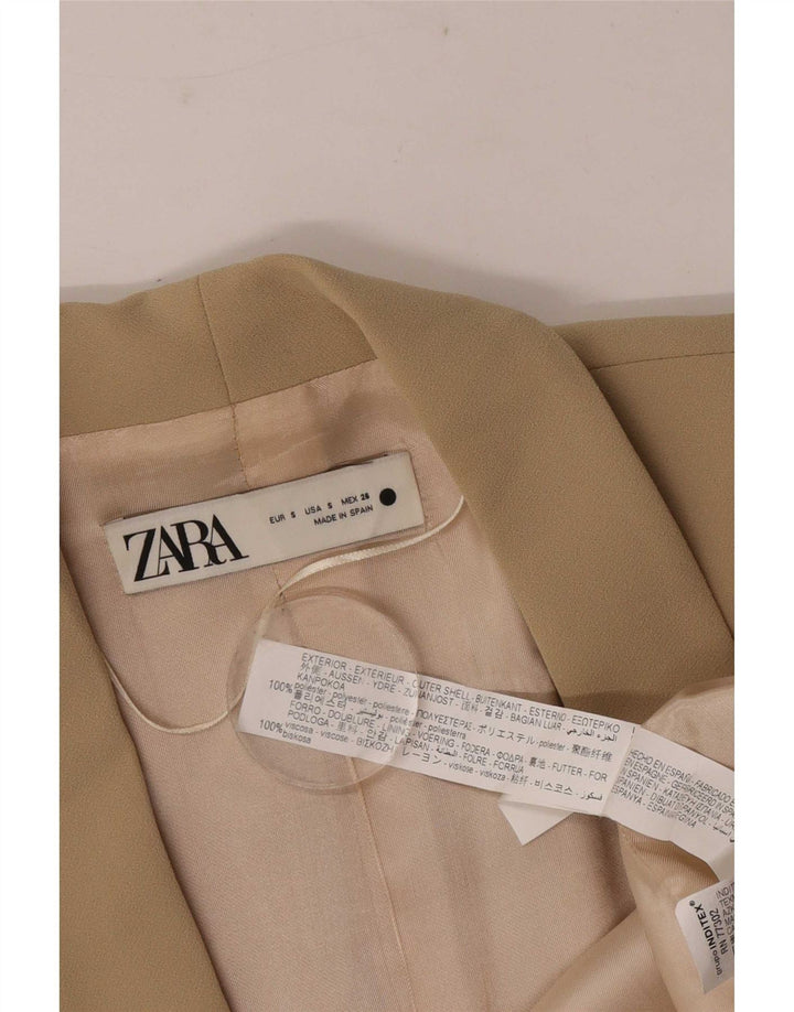 Jachetă pentru femei Zara supradimensionată cu mâneci 3/4 deschise, UK 10, Bej