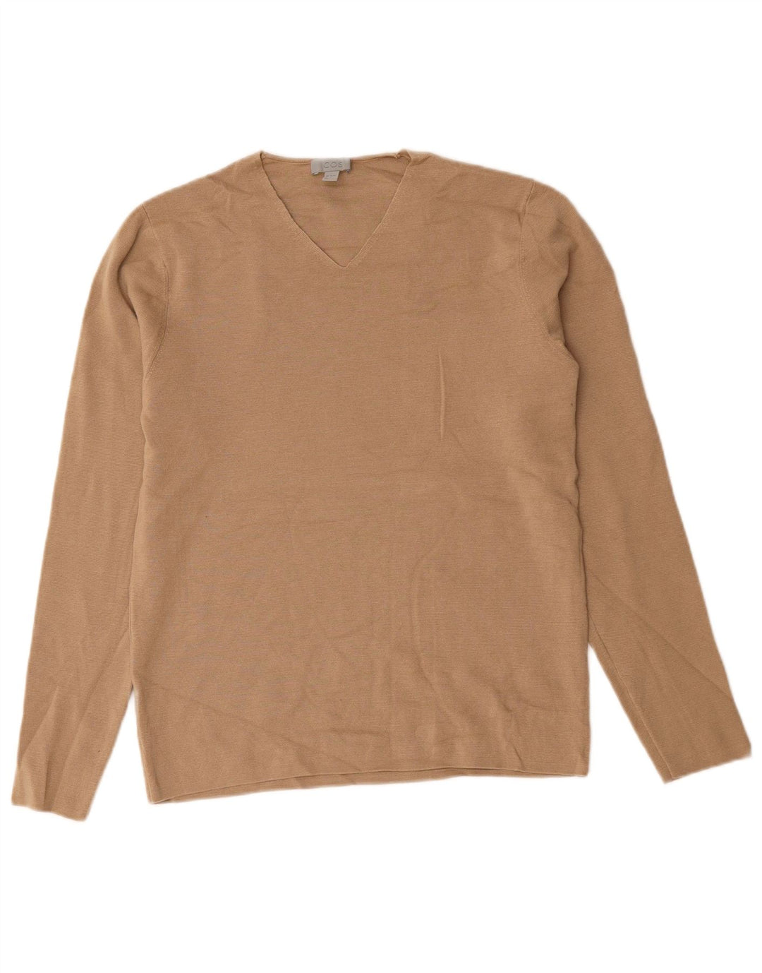 Pulover pentru femei Cos cu decolteu în V UK 14 Medium Beige Lână