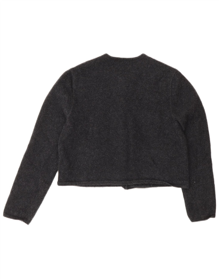 Pulover cardigan crop Massimo Dutti pentru femei UK 12 Lână gri mediu