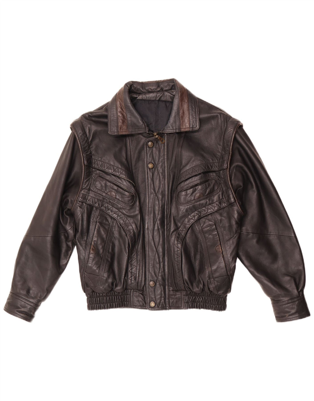Jachetă de piele vintage pentru bărbați UK 38 Medium Black