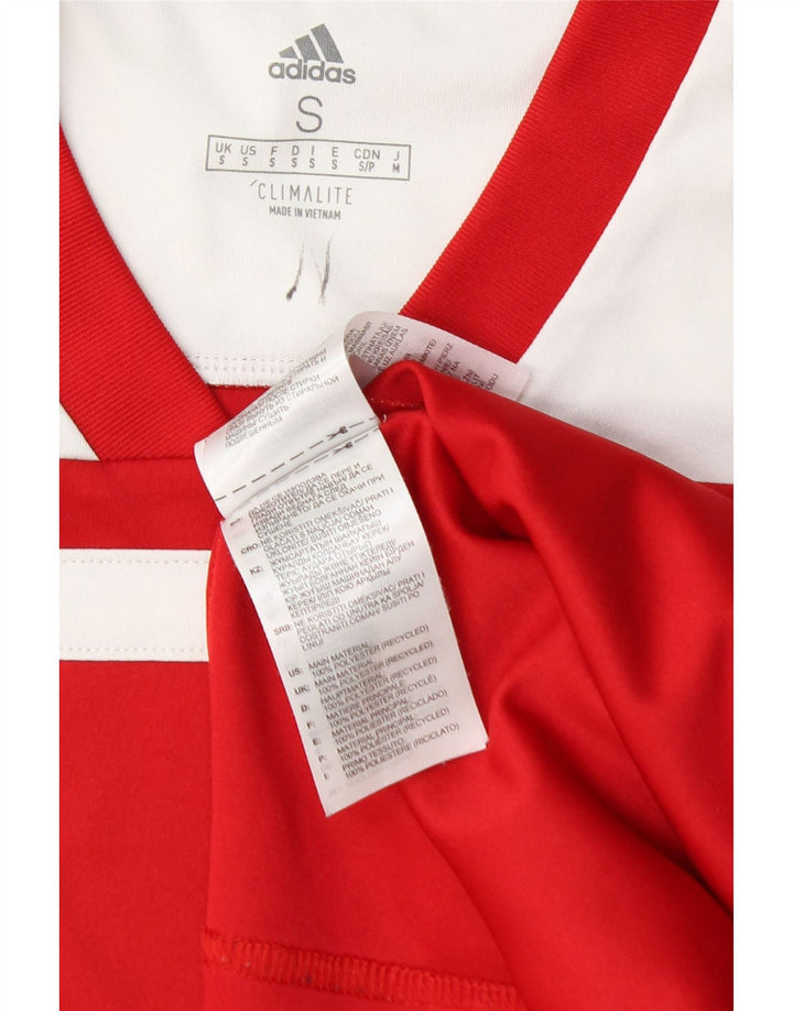 Tricou Adidas Climalite pentru bărbați Top mic, roșu, poliester color bloc