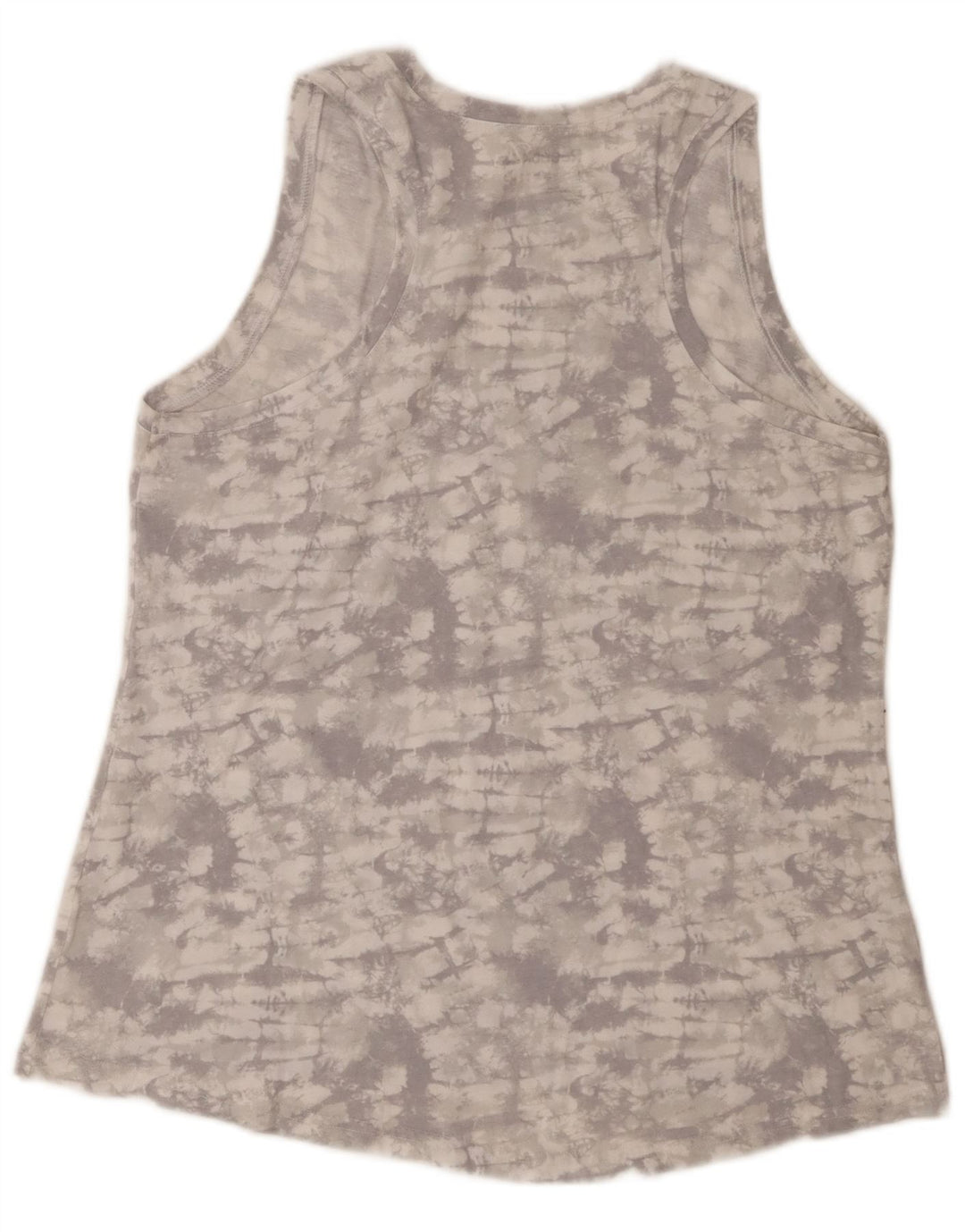 REEBOK Womens Vest Top UK 14 Large Grey Tie Dye