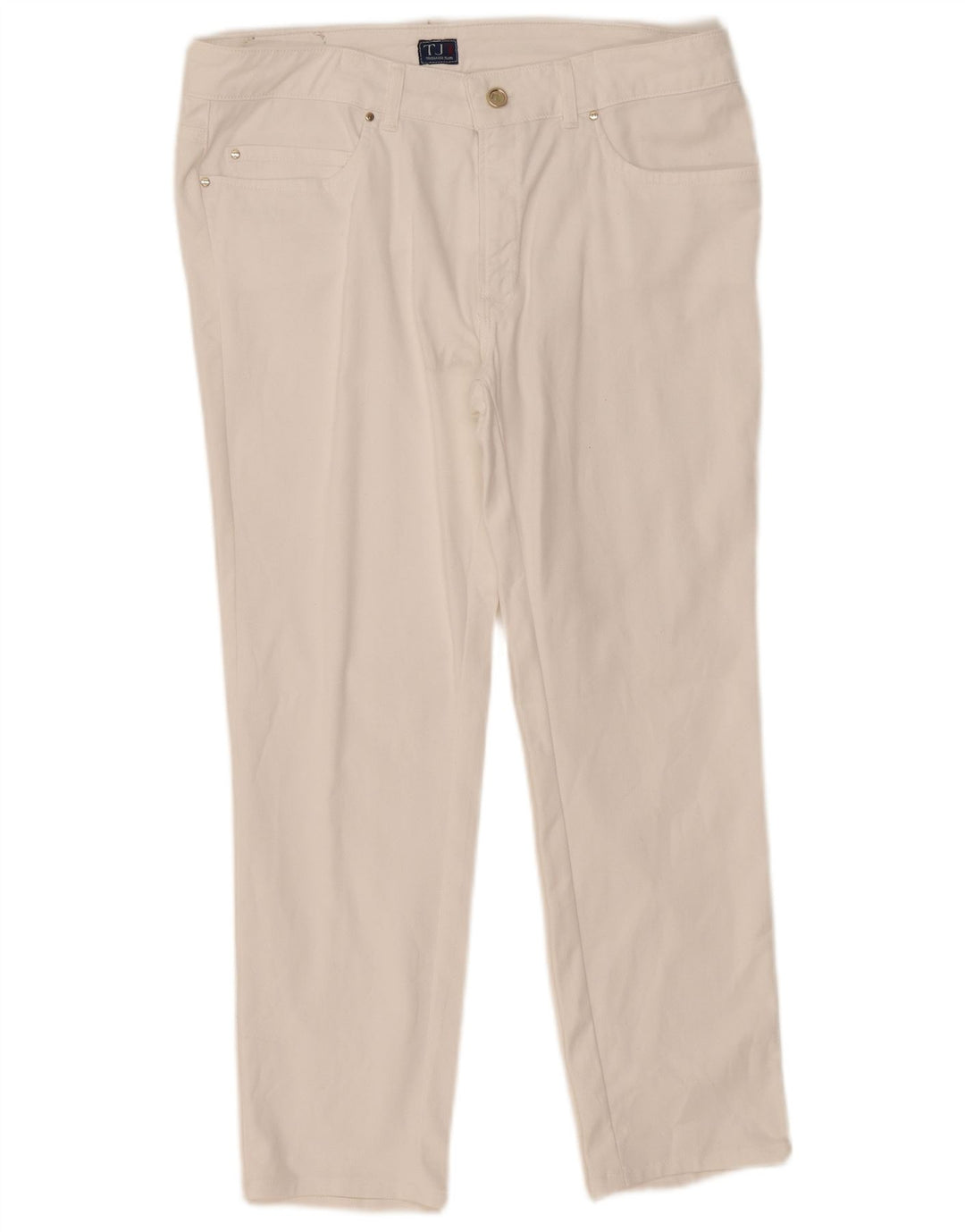 Trussardi blugi subțiri tăiați pentru femei IT 48 Medium W33 L26 Bumbac alb