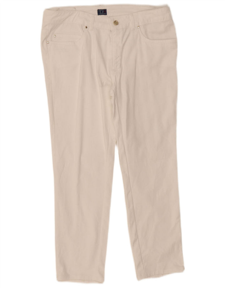 Trussardi blugi subțiri tăiați pentru femei IT 48 Medium W33 L26 Bumbac alb