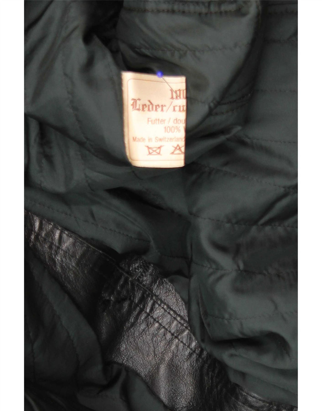 Palton din piele vintage pentru bărbați UK 38 mediu negru