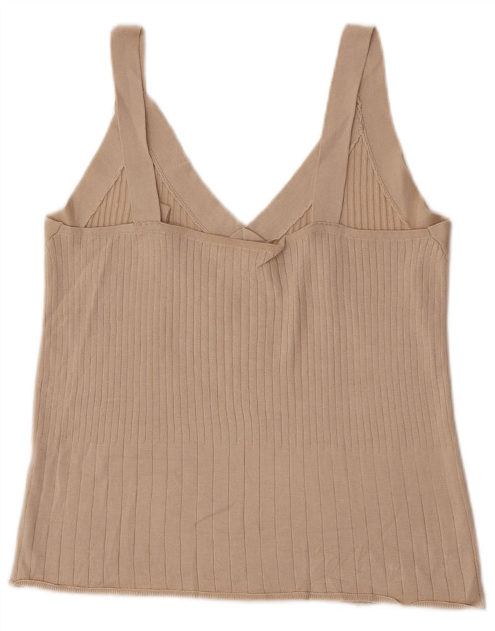 Massimo Dutti Crop Cami Top pentru femei UK 14 Large Beige