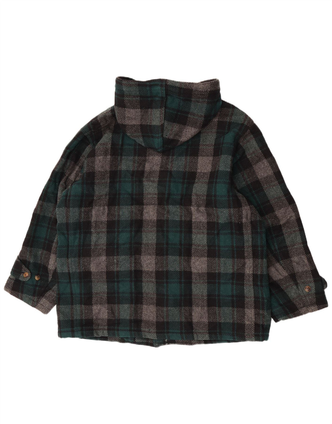 Enrico Coveri Duffle Coat pentru femei IT 44 Medium Green Check Wool