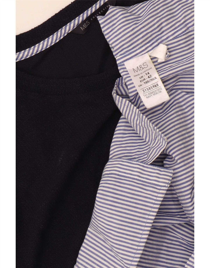 Marks & Spencer Top pentru femei cu mânecă lungă UK 14, mare, bleumarin, color block