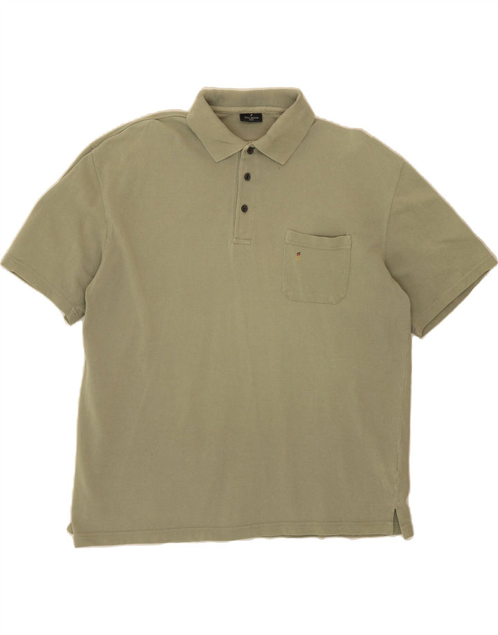 DANIEL HECHTER Mens Polo Shirt IT 54 XL Khaki Cotton Vintage Daniel Hechter and Second-Hand Daniel Hechter from Messina Hembry 