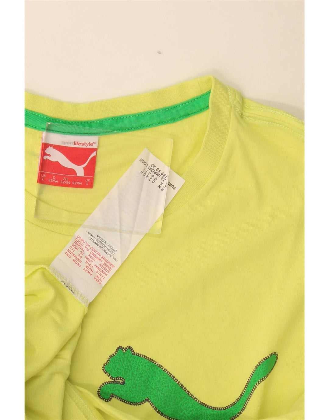 Tricou grafic Puma pentru bărbați Top mare din bumbac galben