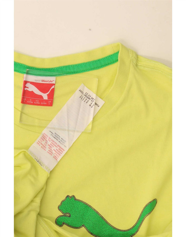 Tricou grafic Puma pentru bărbați Top mare din bumbac galben