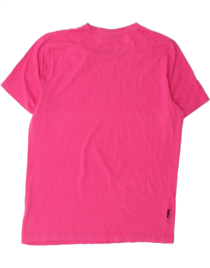 PUMA Mens Graphic T-Shirt Top Medium Pink Cotton Vintage Puma and Second-Hand Puma from Messina Hembry 