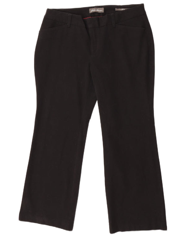 Eddie Bauer Womens Petite Curvy Casual Trousers US 14 XL W34 L29 Black