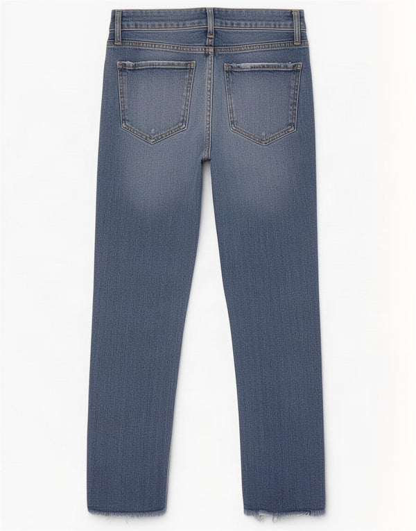 Zara Womens Crop Distressed High Waist Jeans EU 38 Small W28 L26 Blue