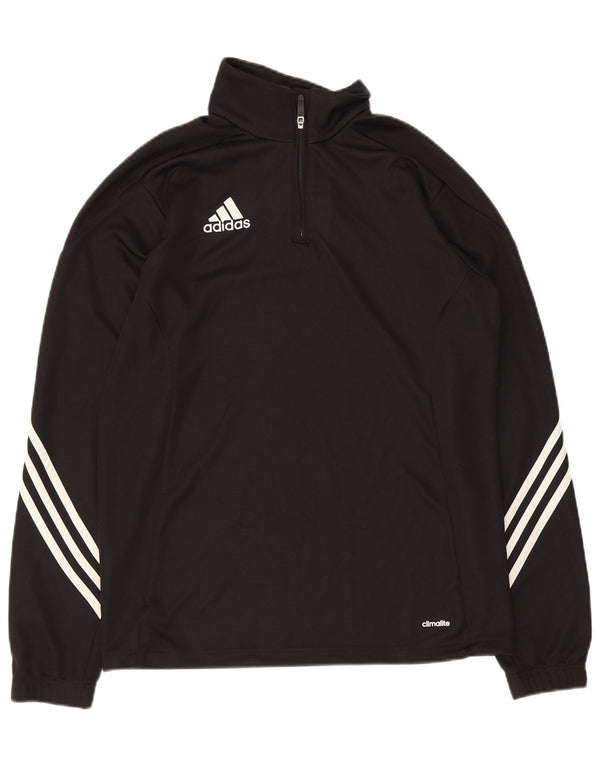 Adidas Mens Climalite Zip Neck Pullover Trening Top Mediu Negru