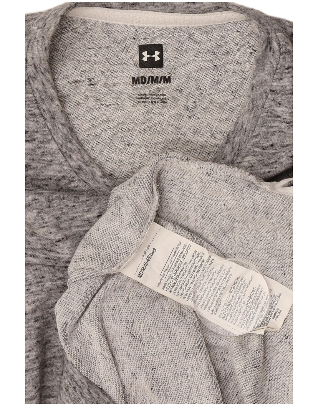 Pulover grafic pentru bărbați Under Armour, bumbac cu pete, gri mediu