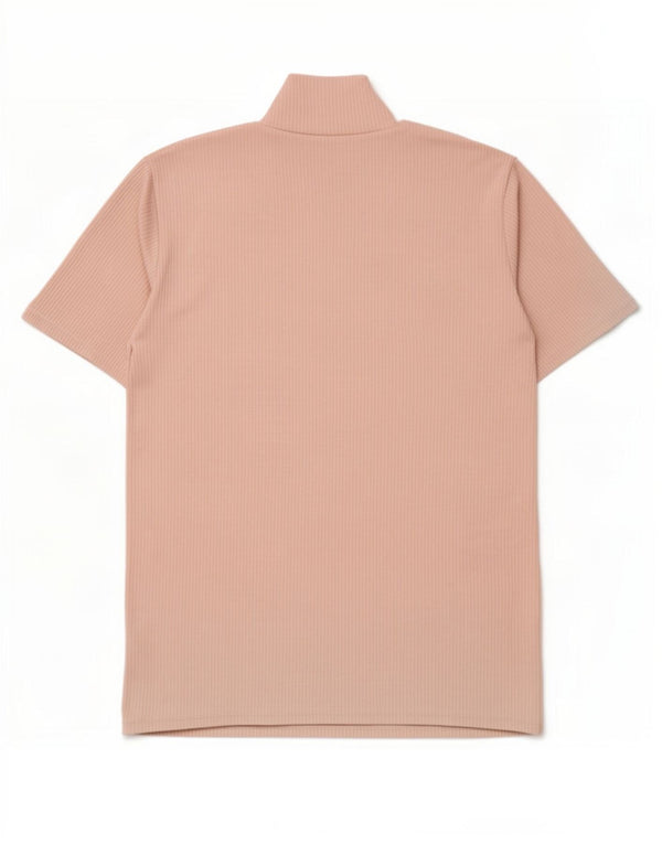 Tricou pentru femei Zara, cu fermoar, cu gât, UK 16, poliester mare, roz