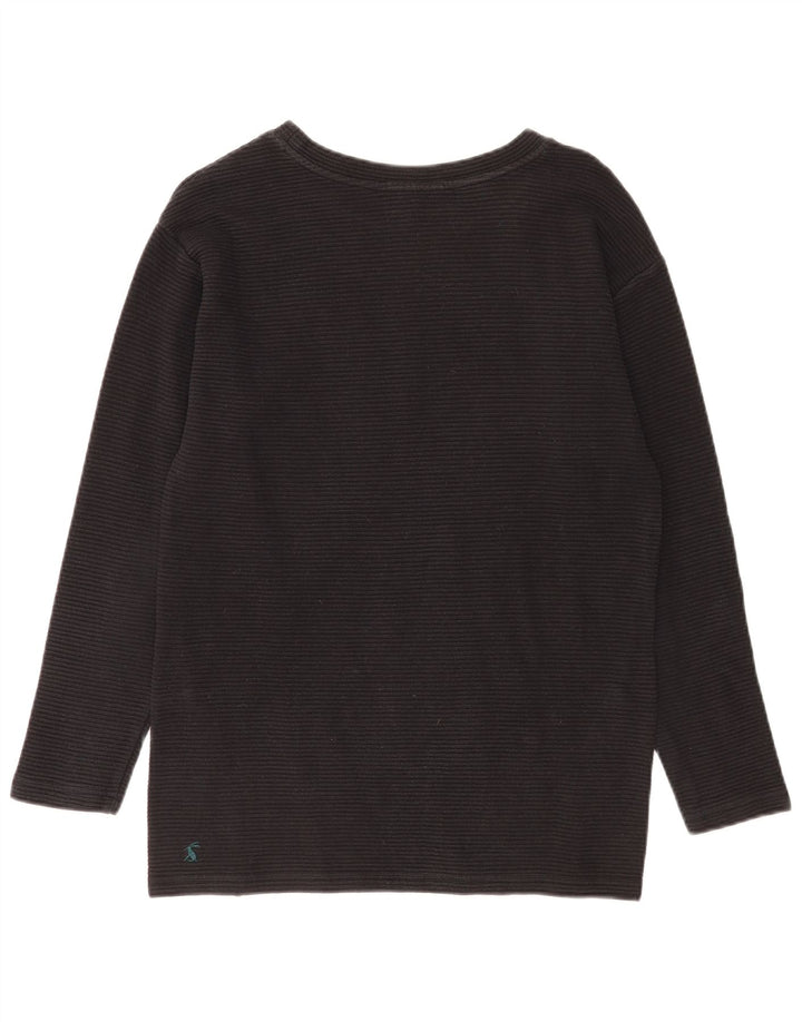 Joules Top femeie cu mânecă lungă UK 10 mic bumbac negru