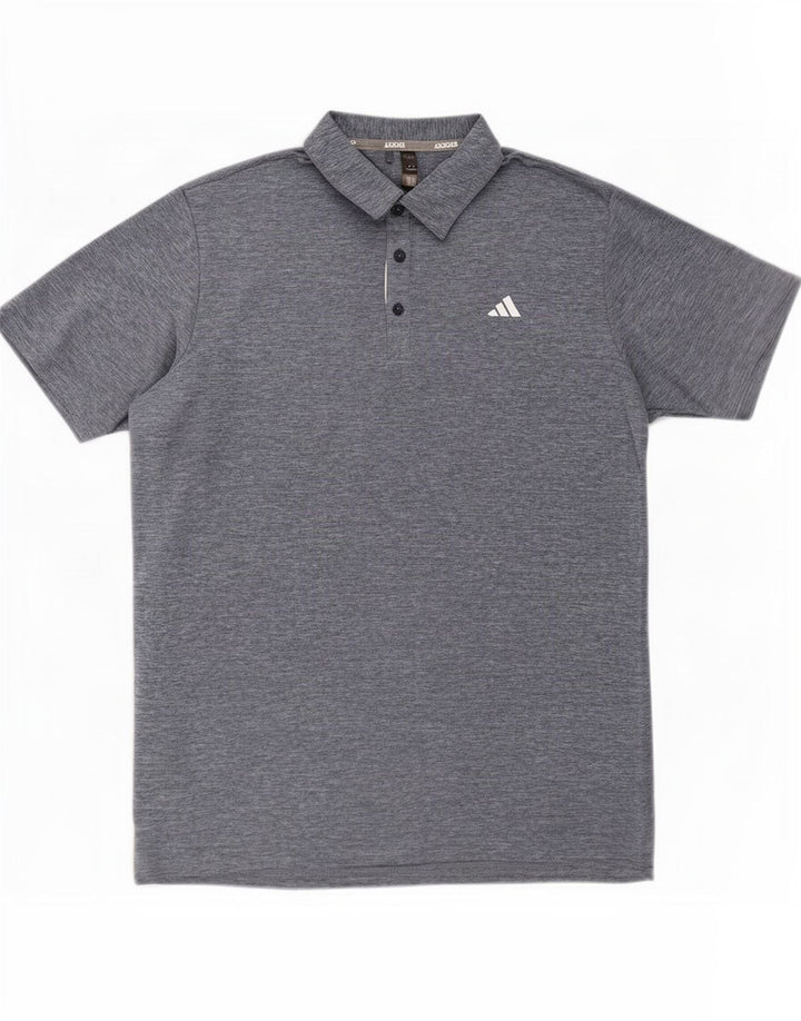 Tricou polo pentru bărbați Adidas XL, poliester stricat albastru