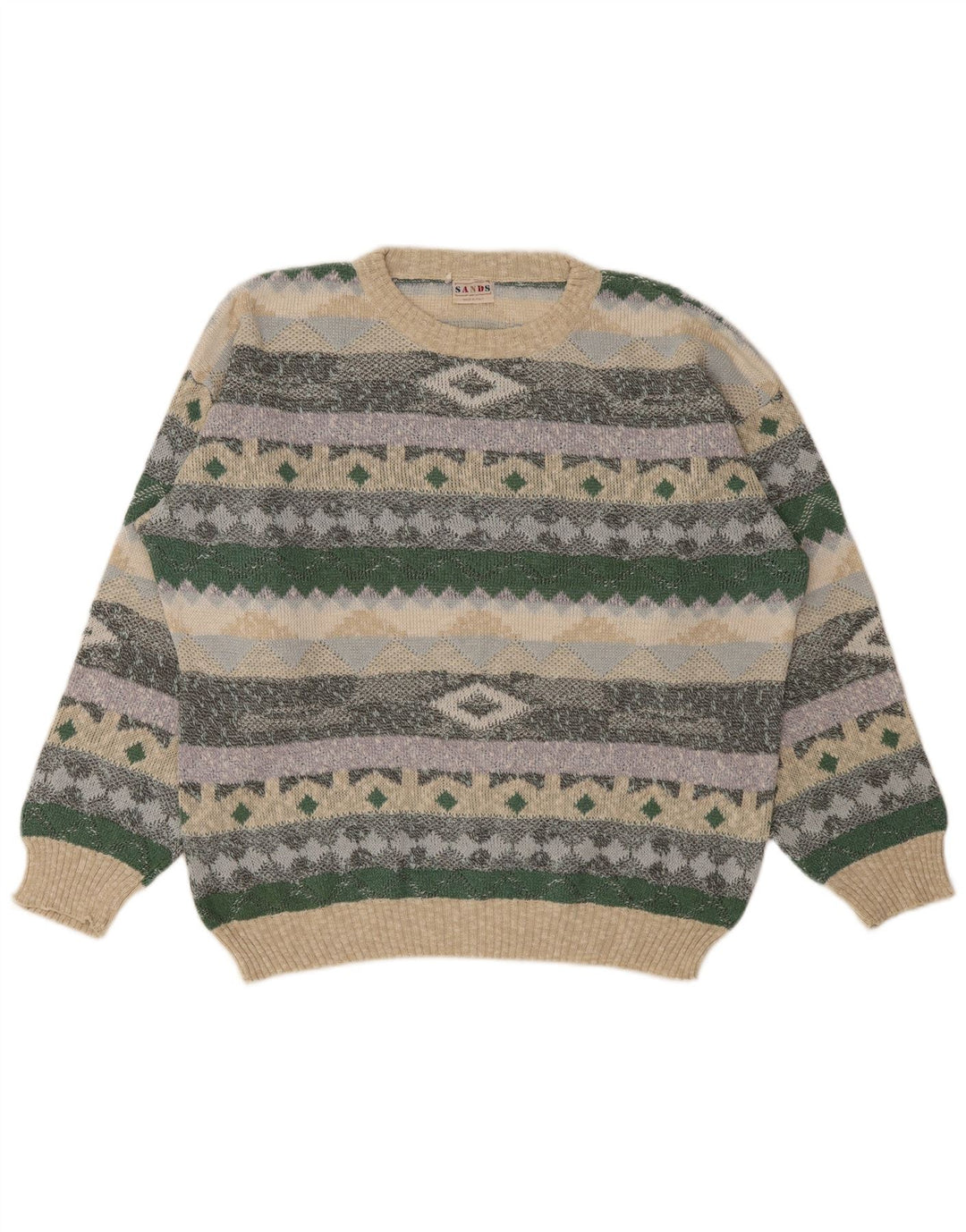Pulover vintage pentru bărbați cu gât roșu IT 48/50 mediu multicolor