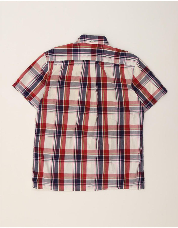 BEN SHERMAN Cămașă cu mânecă scurtă pentru bărbați din bumbac cu carouri multicolore