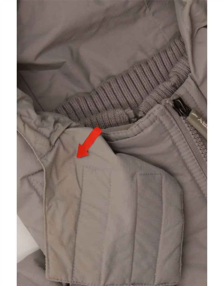 Jachetă Windbreaker pentru femei cu glugă Superdry UK 16 mare nailon gri