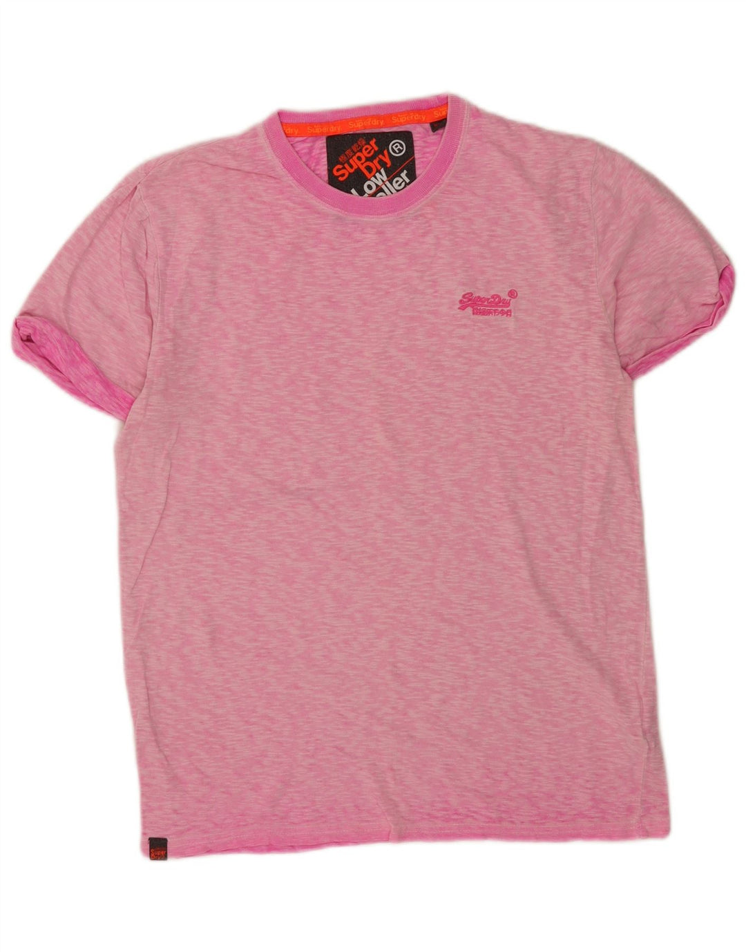 Tricou Superdry pentru bărbați Top mediu roz din bumbac cu pete