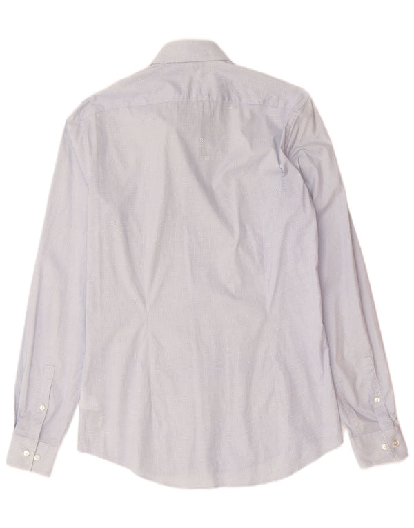 Cămașă pentru bărbați CALVIN KLEIN Slim Fit Mărimea 38 15 Bumbac cu pete albastru mediu