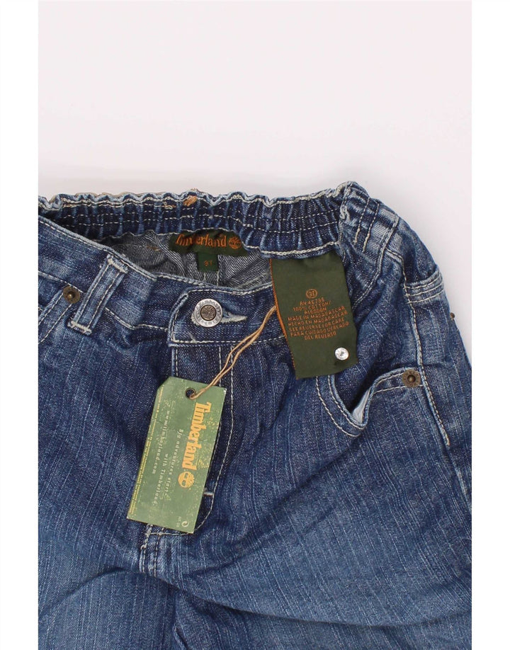 Pantaloni scurți din denim cargo Timberland pentru băieți 2-3 ani W22 bumbac albastru