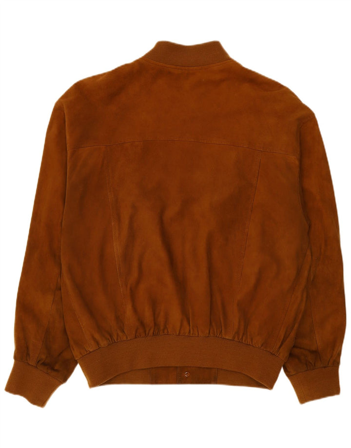 Jachetă Bomber Vintage pentru bărbați din piele intoarsa IT 56 3XL din piele maro