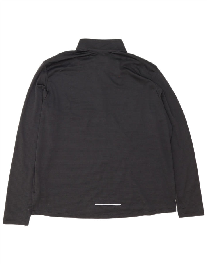 Top de trening pentru bărbați Dri Fit cu fermoar și gât, poliester negru 2XL