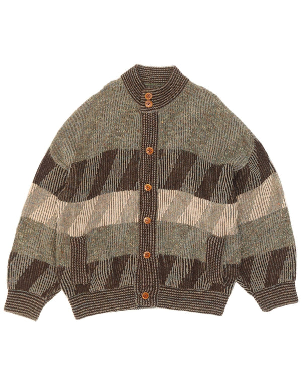 Cardigan Vintage pentru bărbați, XL, cu dungi verzi