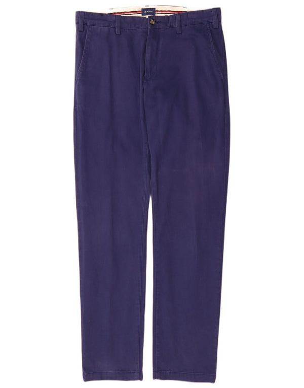 Pantaloni chino obișnuiți pentru bărbați Gant L32 L34 Bumbac albastru