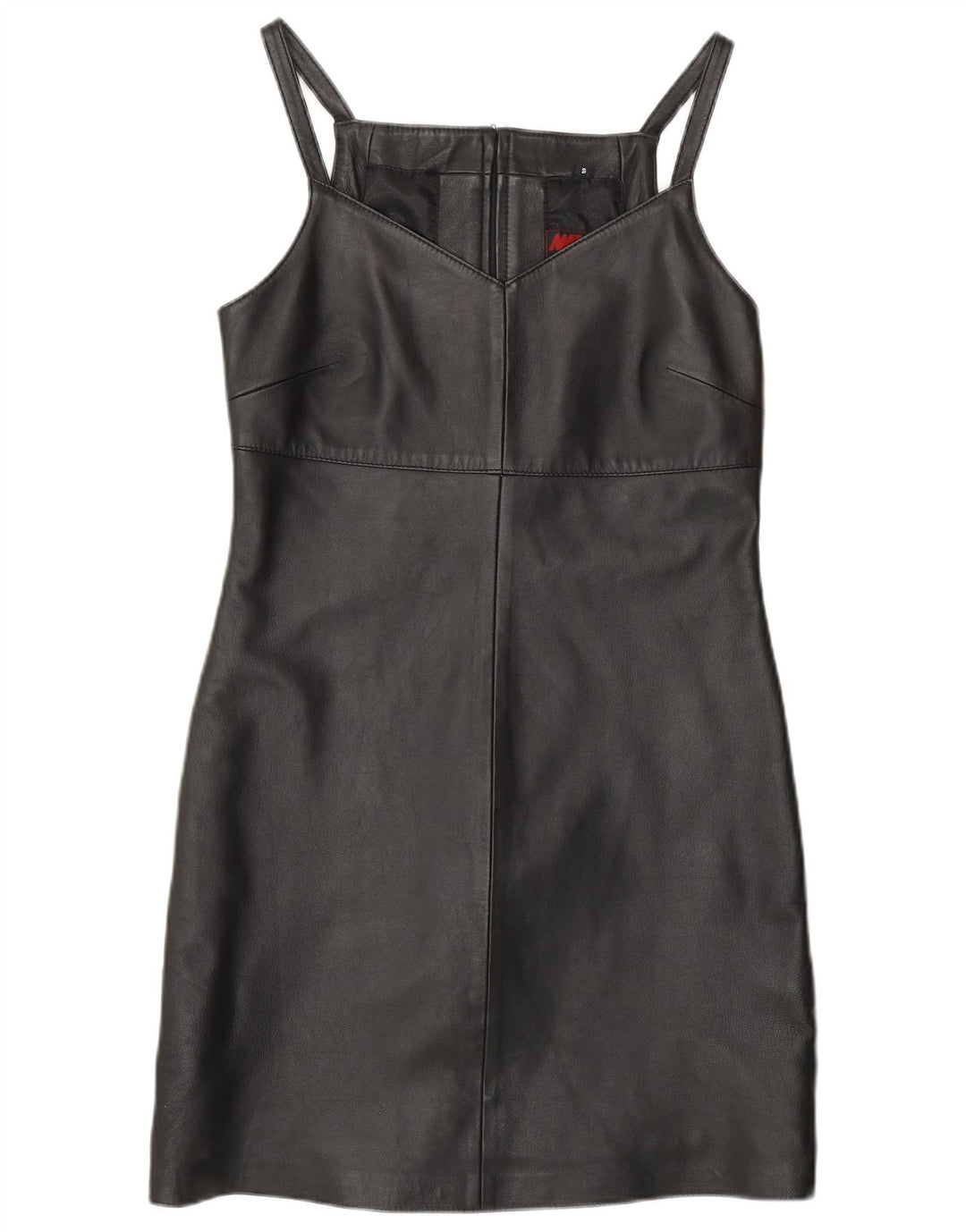 MADDOX Rochie din piele fără mâneci pentru femei UK 10 Piele neagră mică